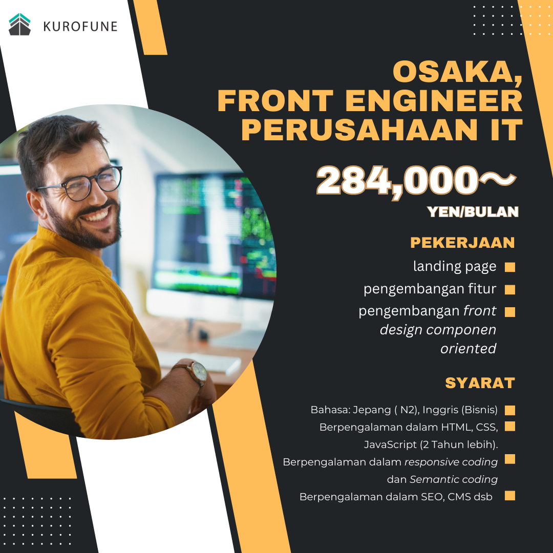 [Osaka] Front Engineer Perusahaan IT